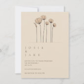 シンプルの花結婚式招待状 招待状 (正面)