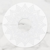 シンプルの葉と蓮の曼荼羅地名 ワイングラスタグ (裏面)