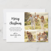 シンプルの葉の緑3数々の写真クリスマス シーズンカード (正面)