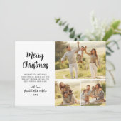 シンプルの葉の緑3数々の写真クリスマス シーズンカード (スタンド正面)