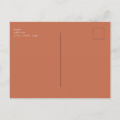 シンプルの葉テラコッタ結婚の日救付付 ポストカード (裏面)