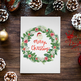 シンプルの葉リース1 Photo Christmas シーズンカード