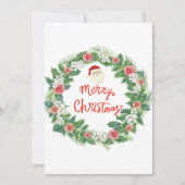 シンプルの葉リース1 Photo Christmas シーズンカード (正面)