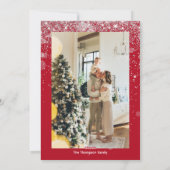 シンプルの葉リース1 Photo Christmas シーズンカード (裏面)