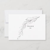 シンプルの葉茎葬儀お名前と日付 サンキューカード (正面)