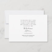 シンプルの葉茎葬儀お名前と日付 サンキューカード (裏面)