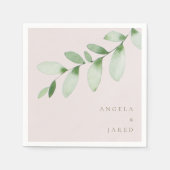 シンプルの葉赤面結婚のカクテル スタンダードカクテルナプキン (正面)