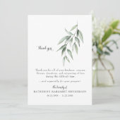 シンプルの葉II死別お葬式 サンキューカード (スタンド正面)