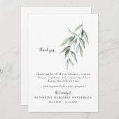 シンプルの葉II死別お葬式 サンキューカード (正面/裏面)