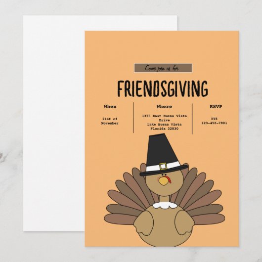 シンプルの親睦 招待状 (正面/裏面)