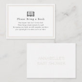 シンプルの赤ちゃんシャワー予約カード持って来て エンクロージャーカード (正面/裏面)