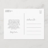 シンプルの赤ん感謝していだシャワー ポストカード (裏面)