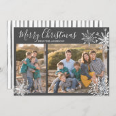 シンプルの雪かき(灰色と白の写真) シーズンカード (正面/裏面)