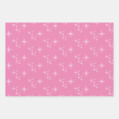 シンプルの雪のクリスマスツリーズピンク ラッピングペーパーシート (正面)