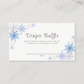 シンプルの雪片ウインターおむつラッフルシャワーゲーム エンクロージャーカード (正面)