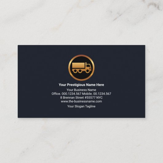 シンプルの青い画スタイリッシュ層金ゴールドの移動 名刺 (裏面)