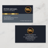 シンプルの青い画スタイリッシュ層金ゴールドの移動 名刺 (正面/裏面)