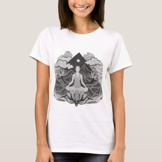 シンプルの静寂:マインドフルネスと瞑想 Tシャツ (正面)