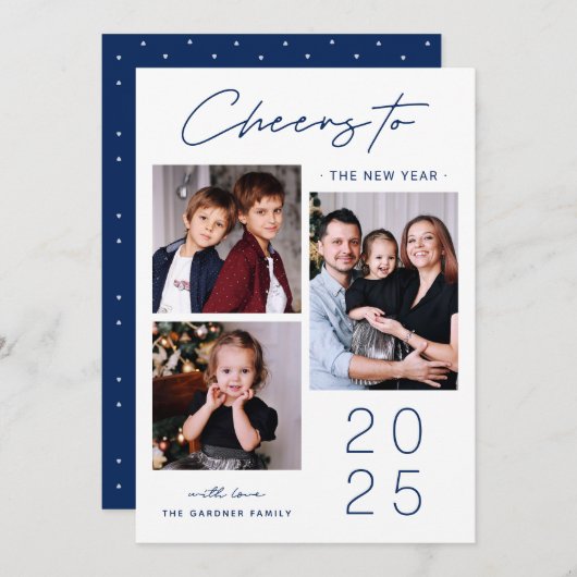 シンプルの高度化: 2025年の写真新年 シーズンカード (正面/裏面)