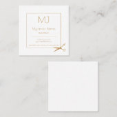 シンプルの髪型モダン金ゴールド スクエア名刺 (正面/裏面)