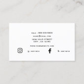 シンプルの黒い署名のスクリプトソーシャルメディアのアイコン 名刺 (裏面)