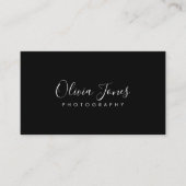 シンプルの黒い署名のスクリプトソーシャルメディアのアイコン 名刺 (正面)