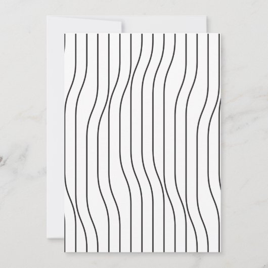 シンプルの黒と白のストライプモダンゲイ結婚 招待状 (裏面)