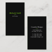 シンプルの黒 名刺 (正面/裏面)