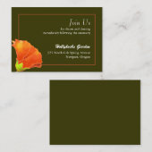 シンプルのHollyhockウェディングレセプション エンクロージャーカード (正面/裏面)