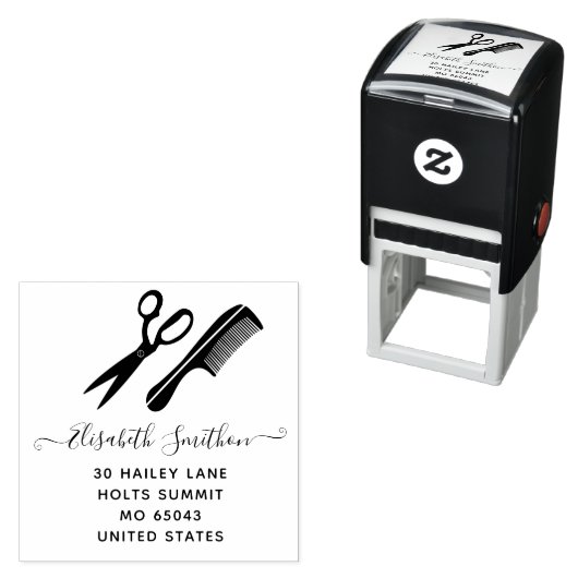 シンプルはさみヘアコーム美容師プロフェッショナル セルフインキングスタンプ (インサイチュ)