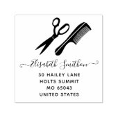 シンプルはさみヘアコーム美容師プロフェッショナル セルフインキングスタンプ (デザイン)