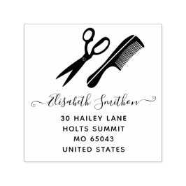 シンプルはさみヘアコーム美容師プロフェッショナル セルフインキングスタンプ