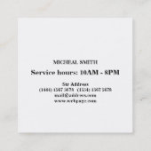 シンプルはさみ理容師 スクエア名刺 (裏面)