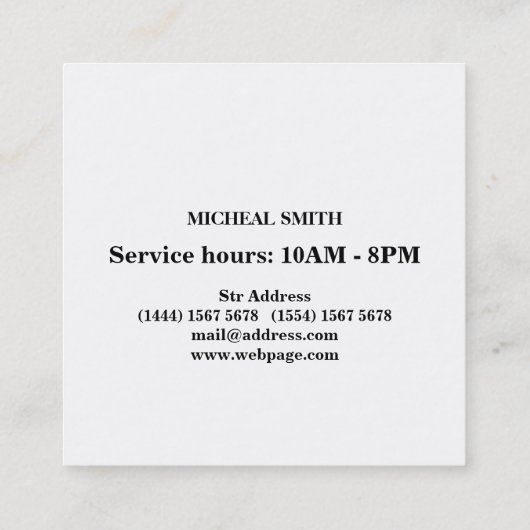 シンプルはさみ理容師 スクエア名刺 (裏面)