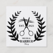シンプルはさみ理容師 スクエア名刺 (正面)