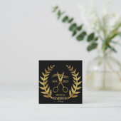 シンプルはさみ理容師 スクエア名刺 (スタンド正面)