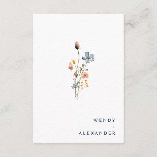 シンプルはっきりしたエレガントフローラ結婚詳細 エンクロージャーカード (裏面)