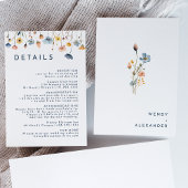 シンプルはっきりしたエレガントフローラ結婚詳細 エンクロージャーカード