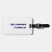 シンプルはっきりしたエレガント青 ラゲッジタグ (正面横)