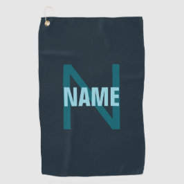 シンプルはっきりしたカスタマイズモノグラムの名 ゴルフタオル