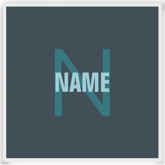 シンプルはっきりしたカスタマイズモノグラムの名 シール (正面)