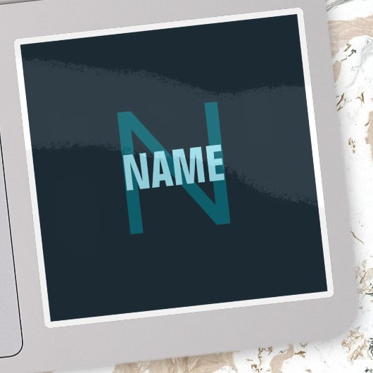 シンプルはっきりしたカスタマイズモノグラムの名 シール