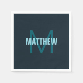 シンプルはっきりしたカスタマイズモノグラムの名 スタンダードカクテルナプキン