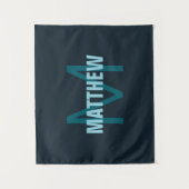 シンプルはっきりしたカスタマイズモノグラムの名 タペストリー (正面)