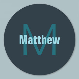 シンプルはっきりしたカスタマイズモノグラムの名 ラウンドシール