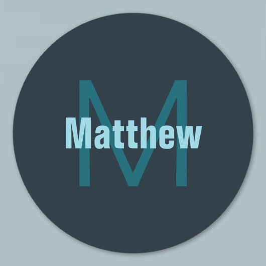 シンプルはっきりしたカスタマイズモノグラムの名 ラウンドシール