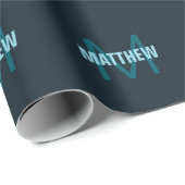 シンプルはっきりしたカスタマイズモノグラムの名 ラッピングペーパー (ロールコーナー)