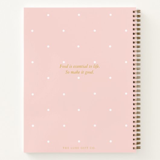 シンプルはっきりしたスタイリッシュ赤面及び水玉模様レシピ ノートブック (裏面)