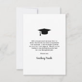 シンプルはっきりしたタイポグラフィモダン卒業 サンキューカード (裏面)