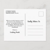 シンプルはっきりしたタイポグラフィモダン卒業 ポストカード (裏面)